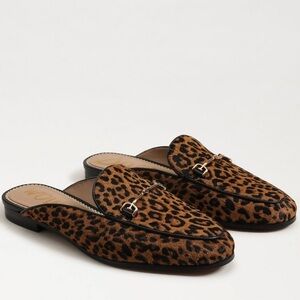 Sam Edelman Linnie Bit Mule Animal Print Real Calf Hair Leather Loafers Sz 6 1/2